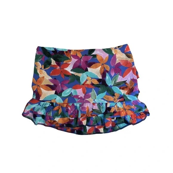 PrettyLittleThing Multicolor Floral Ruffle Mini Skirt - Picture 2 of 3